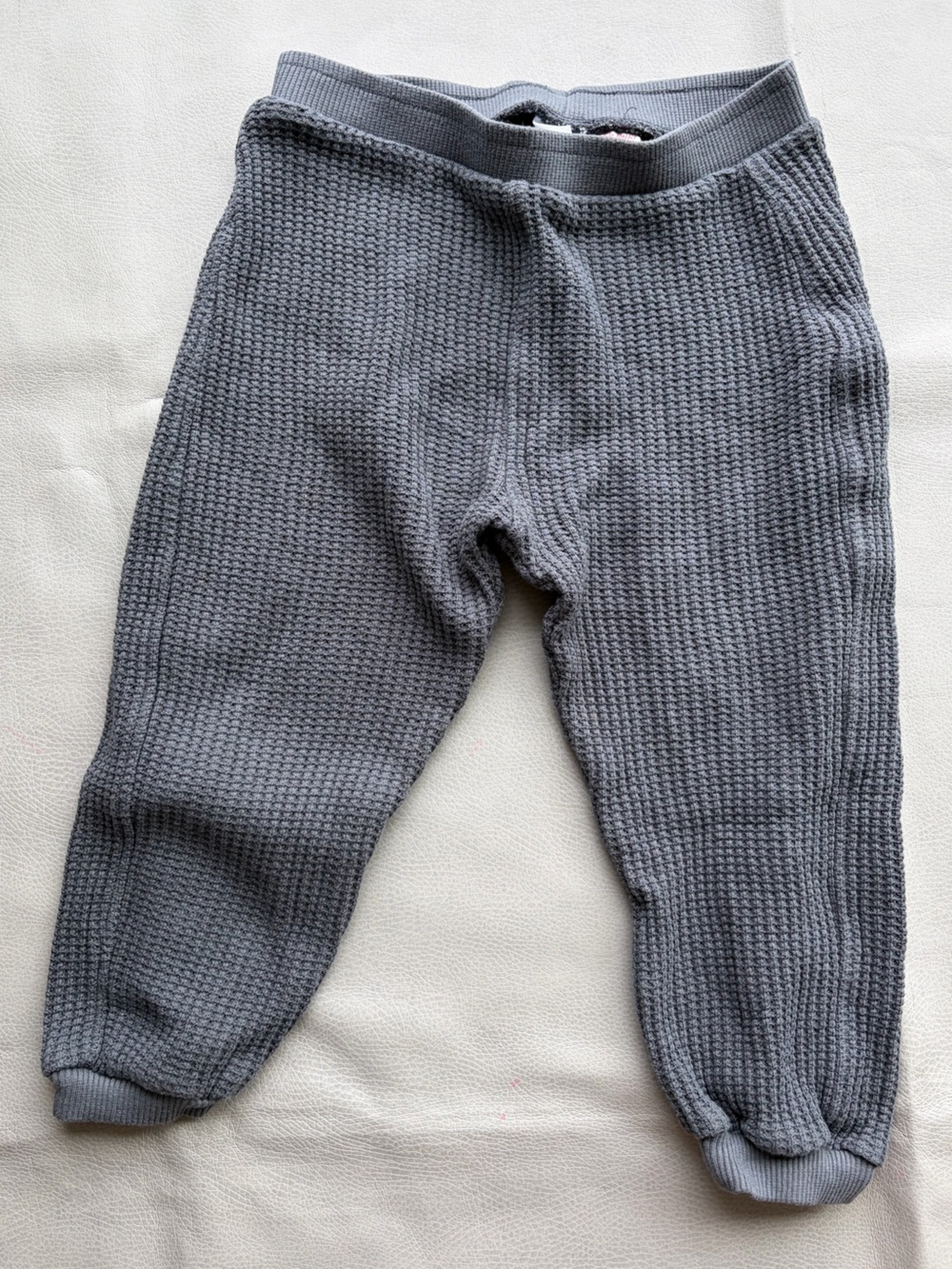 Zara 100% cotton grey waffle-knit joggers